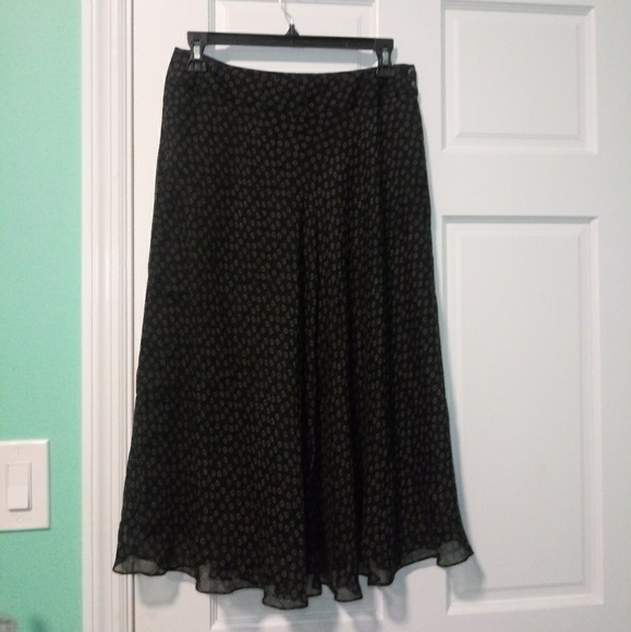 AK Anne Klein Silk Midi Flair Skirt - Picture 2 of 6